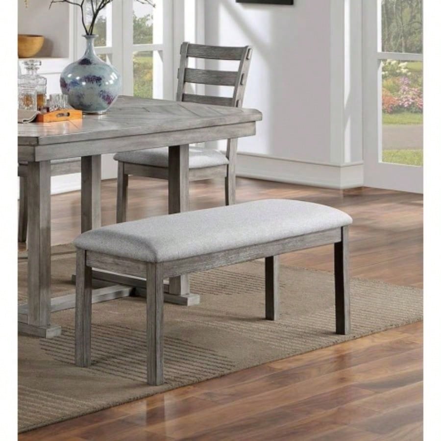 Gray Color Dining Padded 1pc Kitchen Dining Room Wire - Brushed