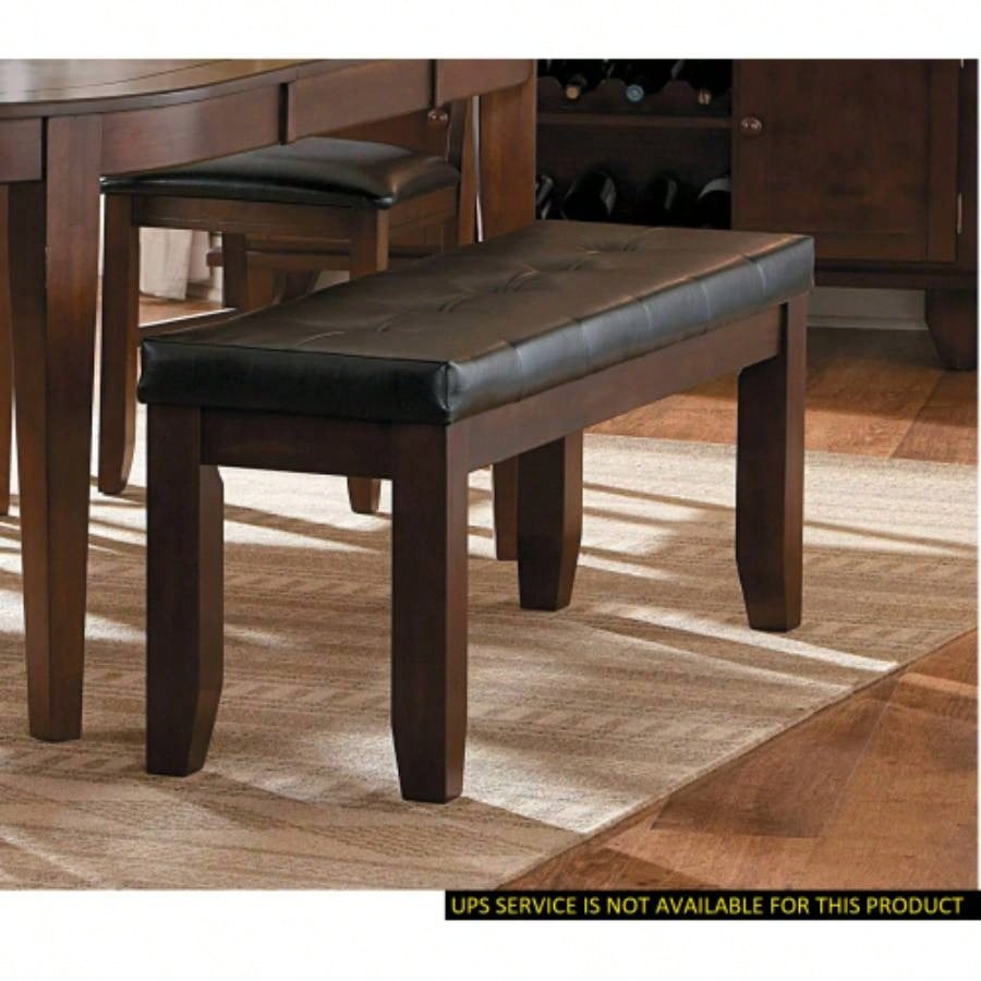 Dark Oak Wooden 1pc Faux Leather Upholstered Simple Dining Furniture