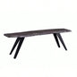 60 Inch Modern Dining, Acacia Wood Table, Live, Iron, Gray, Black