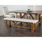 Modern Upholstery With Cushion Rustic Style Trestle Base Upholstered Brown And White