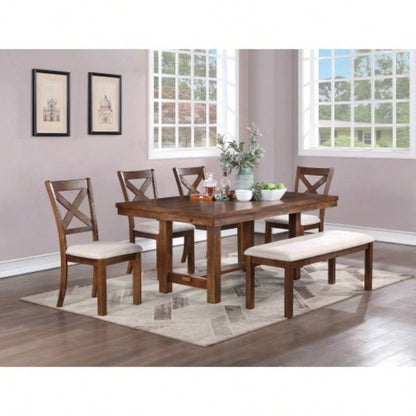 1pc Only Natural Brown Solid wood Contemporary Style Kitchen Dining Room Furniture Seating