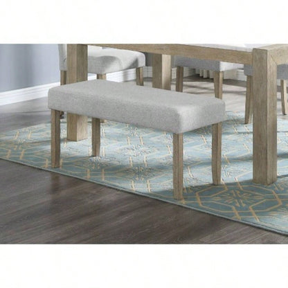 1pc Contemporary Upholstered Dining Beige Gray Dining Room Living Room Wooden Furniture