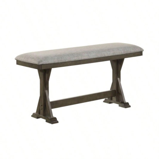 1pc Rustic Upholstered Counter Height Dining Rich Wood Wooden Dining Room Furniture Brown