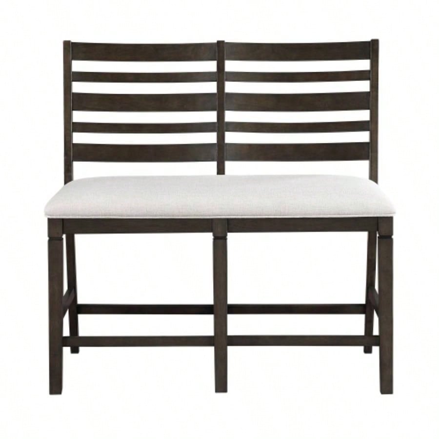 Dark Espresso Counter Height 1pc Upholstery Wooden Backrest Dining Room Furniture