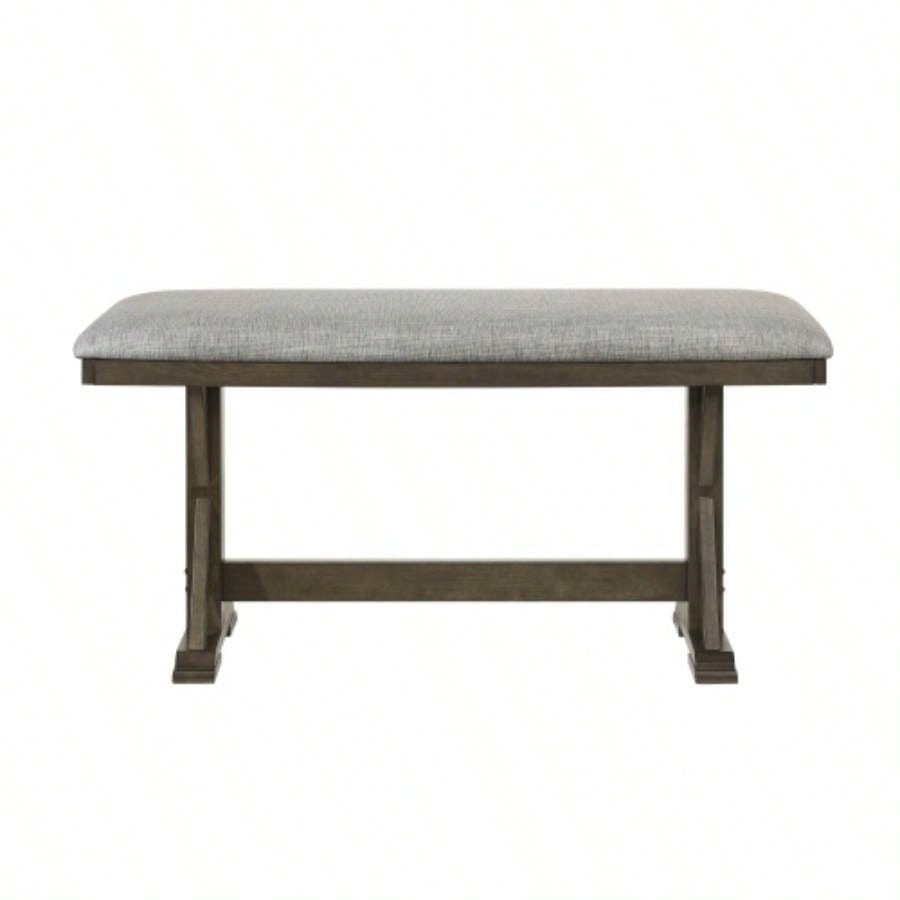 1pc Rustic Upholstered Counter Height Dining Rich Wood Wooden Dining Room Furniture Brown