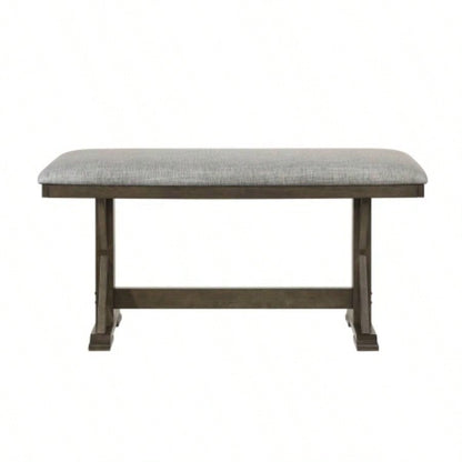 1pc Rustic Upholstered Counter Height Dining Rich Wood Wooden Dining Room Furniture Brown