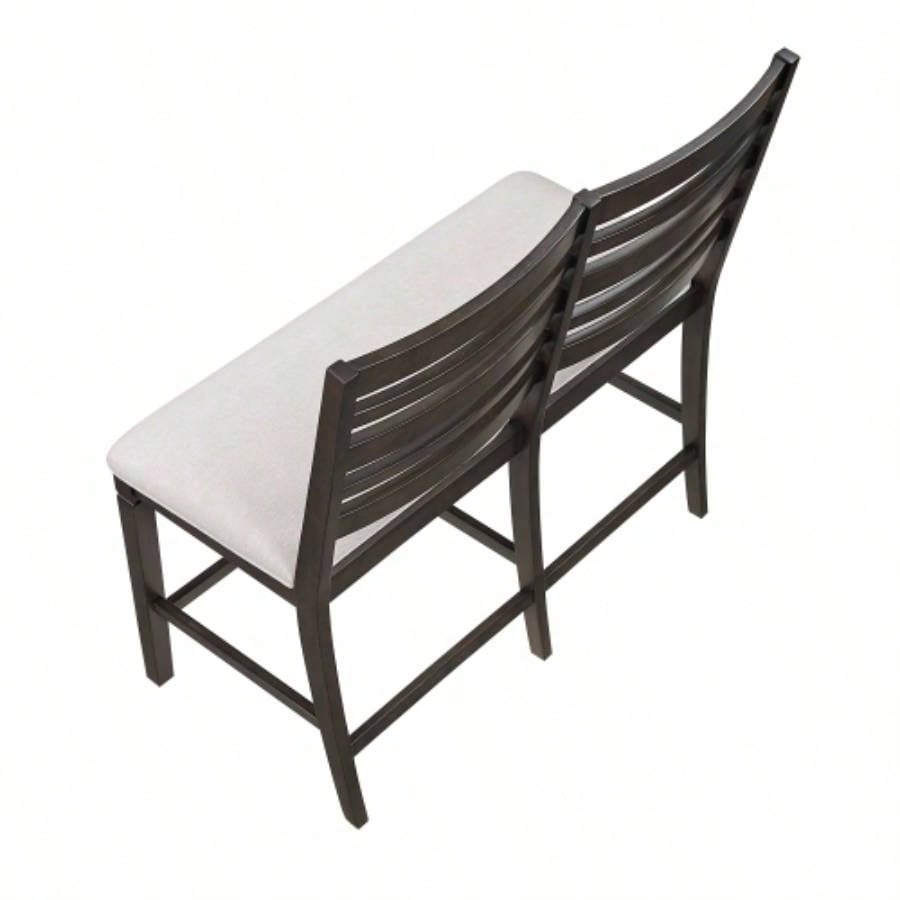 Dark Espresso Counter Height 1pc Upholstery Wooden Backrest Dining Room Furniture