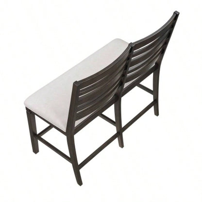 Dark Espresso Counter Height 1pc Upholstery Wooden Backrest Dining Room Furniture