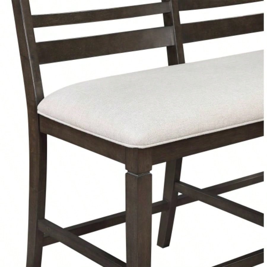 Dark Espresso Counter Height 1pc Upholstery Wooden Backrest Dining Room Furniture