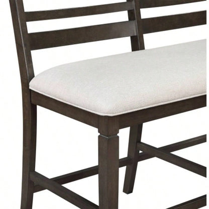 Dark Espresso Counter Height 1pc Upholstery Wooden Backrest Dining Room Furniture