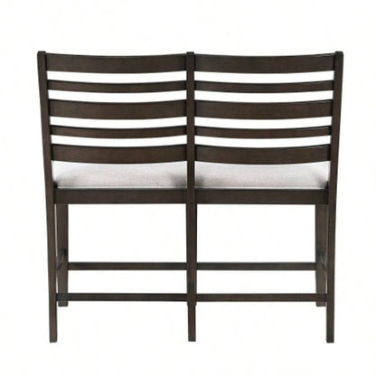 Dark Espresso Counter Height 1pc Upholstery Wooden Backrest Dining Room Furniture