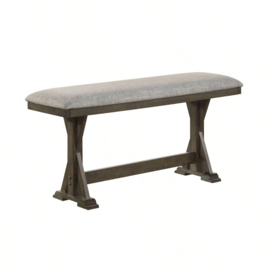 1pc Rustic Upholstered Counter Height Dining Rich Wood Wooden Dining Room Furniture Brown