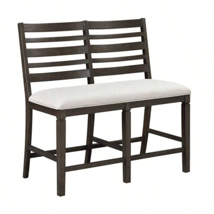 Dark Espresso Counter Height 1pc Upholstery Wooden Backrest Dining Room Furniture