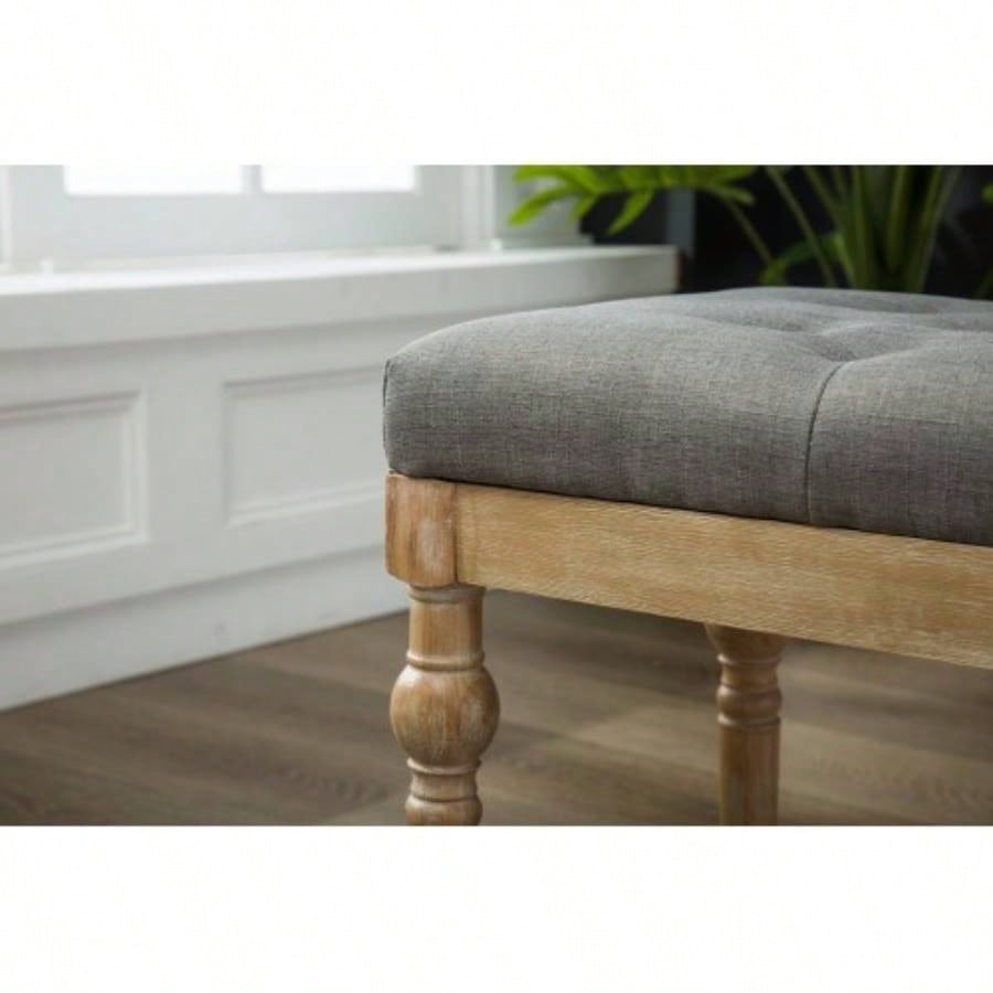 Habit Solid Wood Button Tufted Dining,