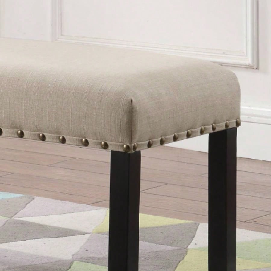 Biony Fabric Dining with Nailhead Trim, Tan