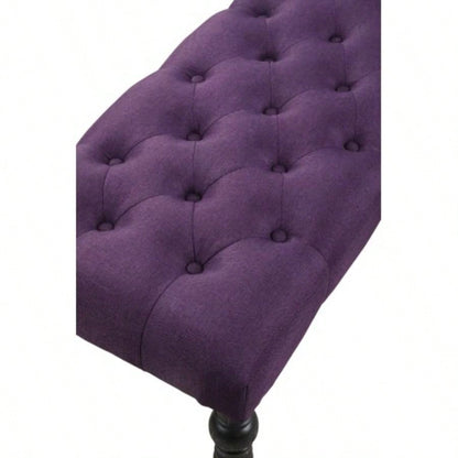 Fabric Tufted Turned Leg Dining, Purple