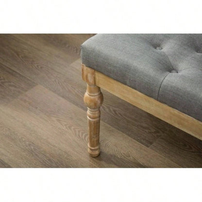 Habit Solid Wood Button Tufted Dining,