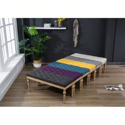 Habit Solid Wood Button Tufted Dining,