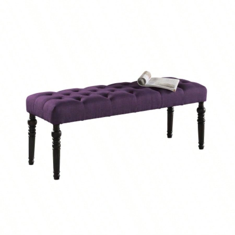 Fabric Tufted Turned Leg Dining, Purple