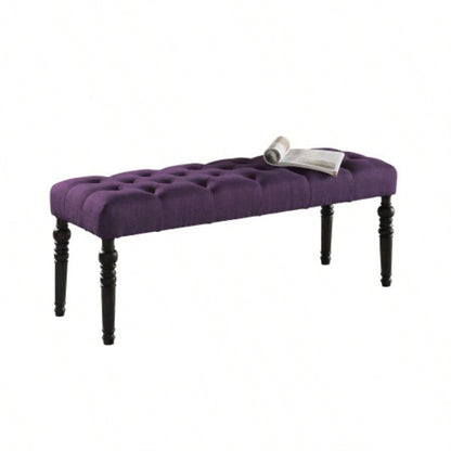 Fabric Tufted Turned Leg Dining, Purple