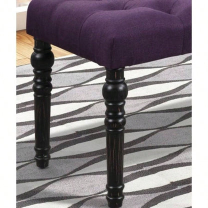 Fabric Tufted Turned Leg Dining, Purple
