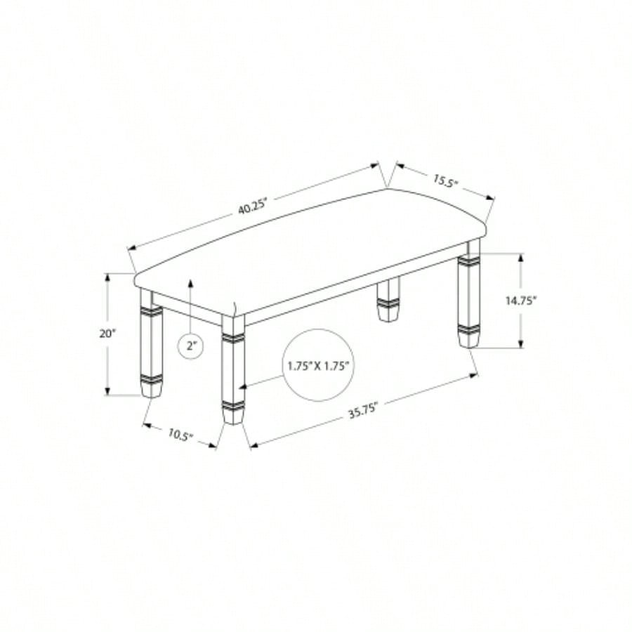 , 41 Rectangular, Kitchen, Dining Room, Entryway, Bedroom, Upholstered, Wood, Antique White Solid Wood, Beige Linen - look Fabric, Transitional