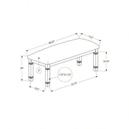, 41 Rectangular, Kitchen, Dining Room, Entryway, Bedroom, Upholstered, Wood, Antique White Solid Wood, Beige Linen - look Fabric, Transitional