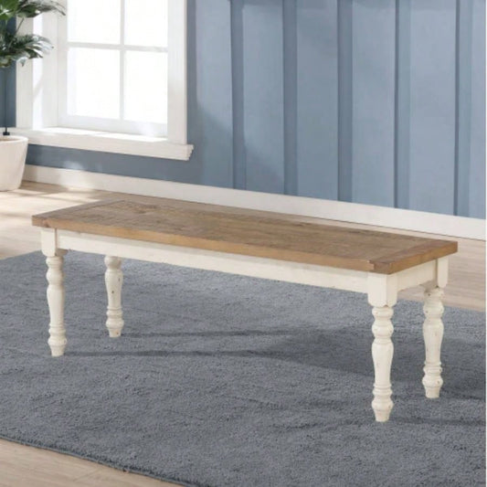 Prato Two - Tone Wood Upholstered Dining, Antique White and Distressed Oak