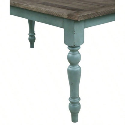 Prato Two - Tone Wood Upholstered Dining, Antique Brown and Distressed Blue