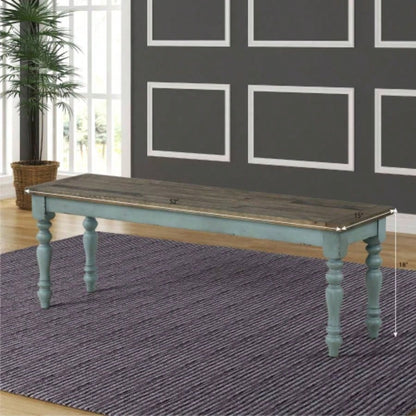 Prato Two - Tone Wood Upholstered Dining, Antique Brown and Distressed Blue