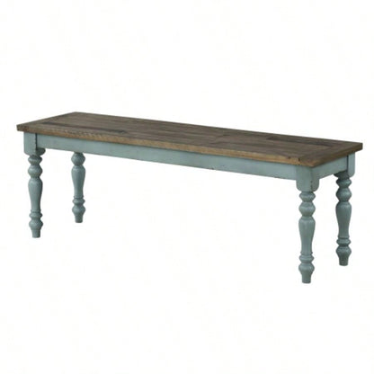 Prato Two - Tone Wood Upholstered Dining, Antique Brown and Distressed Blue