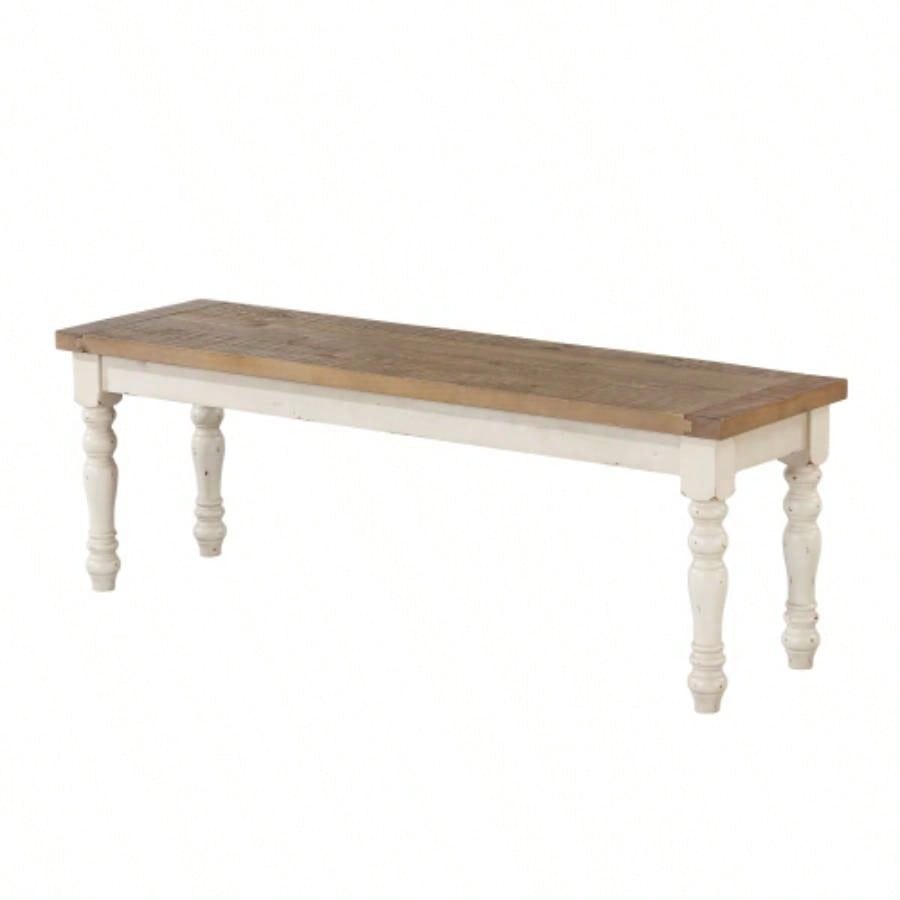 Prato Two - Tone Wood Upholstered Dining, Antique White and Distressed Oak