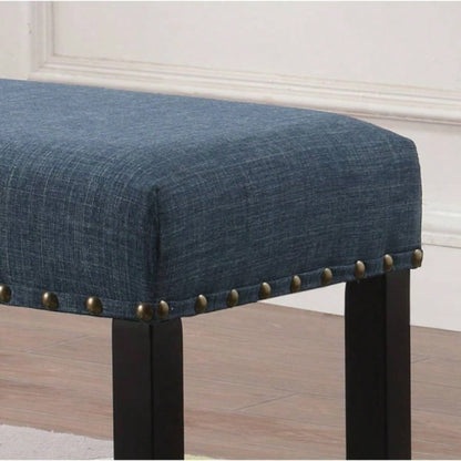 Biony Fabric Dining with Nailhead Trim, Blue