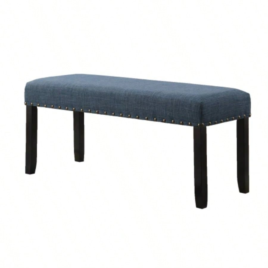 Biony Fabric Dining with Nailhead Trim, Blue