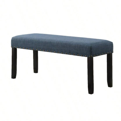 Biony Fabric Dining with Nailhead Trim, Blue