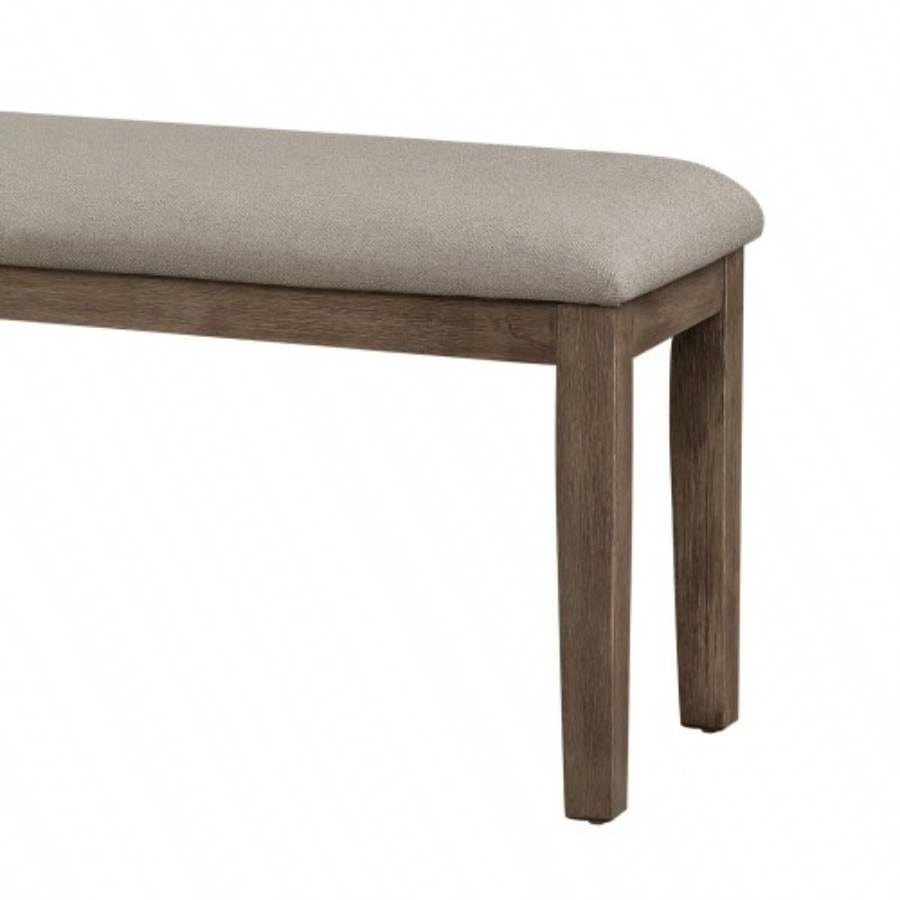 Fabric Upholstered 1pc Wire Brushed Brown Wooden Frame Dining Room Furniture