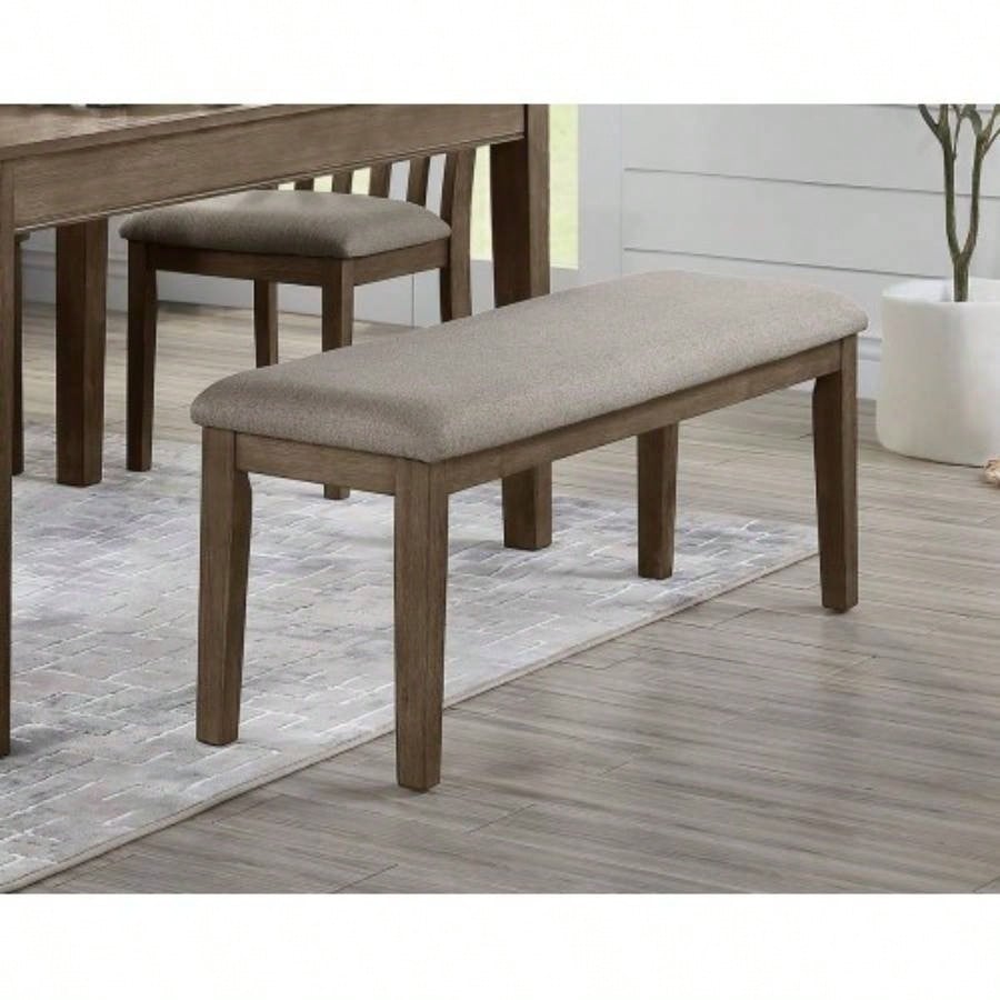 Fabric Upholstered 1pc Wire Brushed Brown Wooden Frame Dining Room Furniture