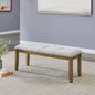 Darla Walnut Oak Dining in Light Gray Fabric with Tufting