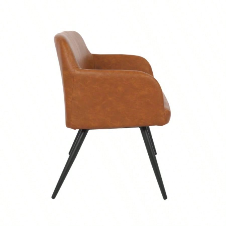 Daniella Industrial High Back in Black Steel and Faux Leather by LumiSource