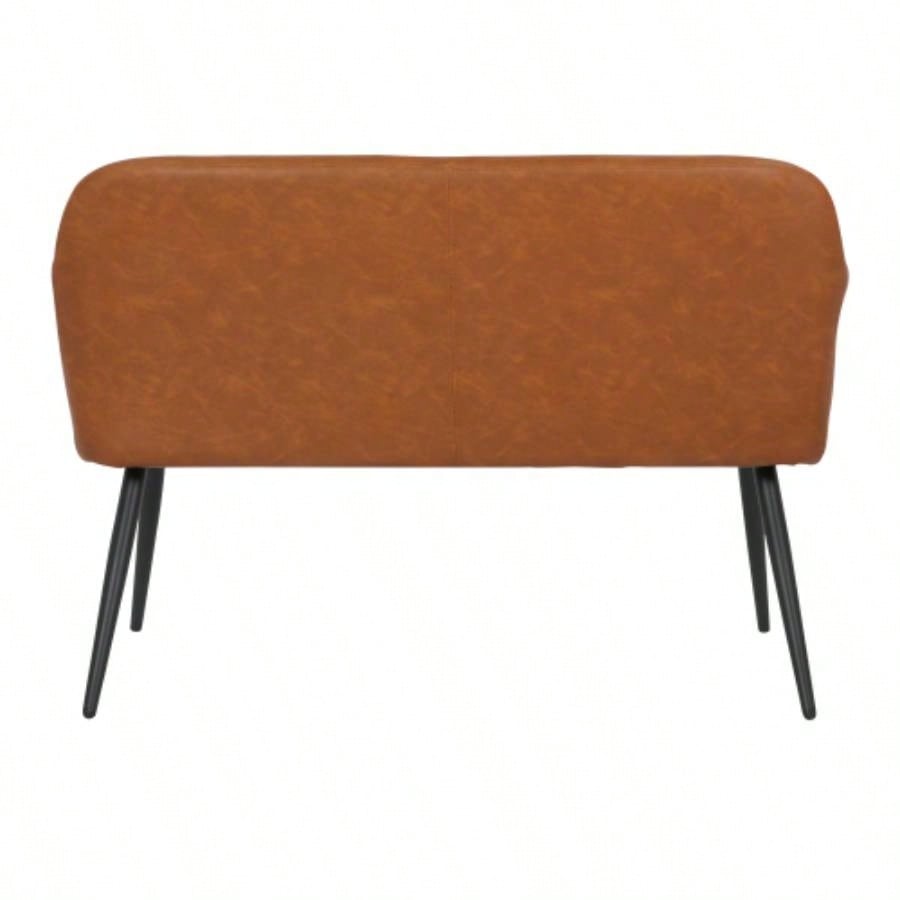 Daniella Industrial High Back in Black Steel and Faux Leather by LumiSource