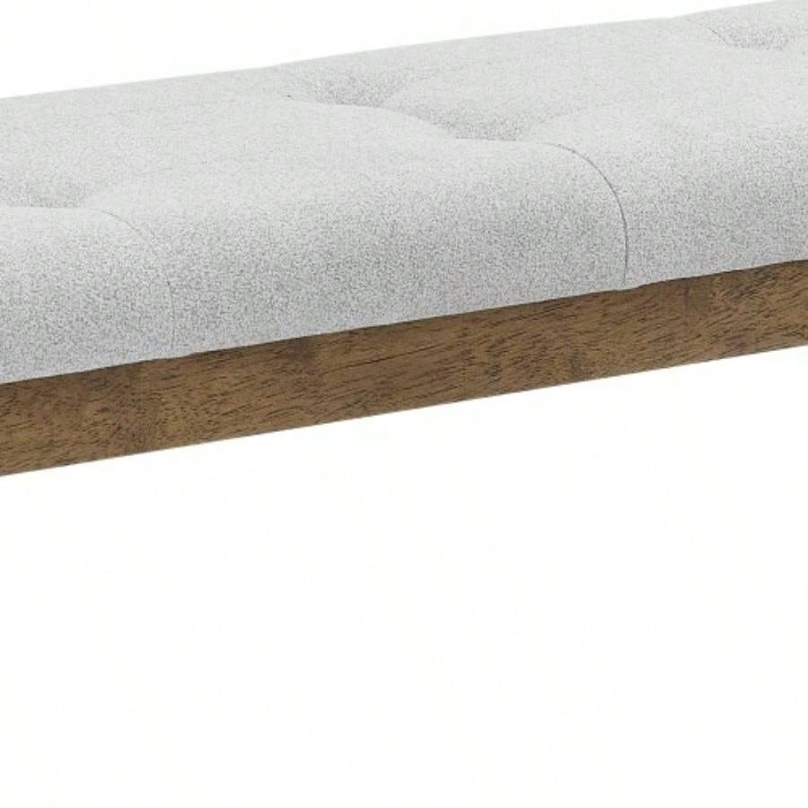 Darla Walnut Oak Dining in Light Gray Fabric with Tufting