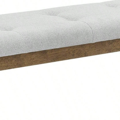 Darla Walnut Oak Dining in Light Gray Fabric with Tufting