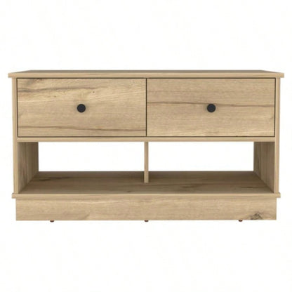 Storage, Two Open Shelves, Two Drawers - Light Oak