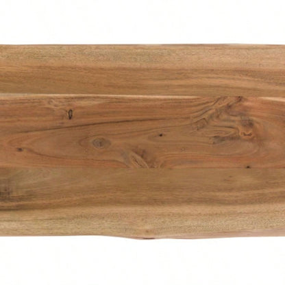 70 Acacia Wood Dining, Farmhouse Design, Crossed, Brown,