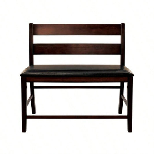Transitional Style Cherry Wooden Counter Height with Backrest Faux leather Upholstered Classic Dining Furniture 1pc