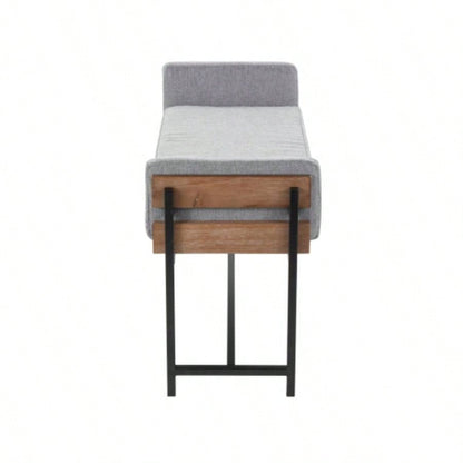 Kari 18 Farmhouse with Black Metal, Brown Wood and Light Fabric by LumiSource