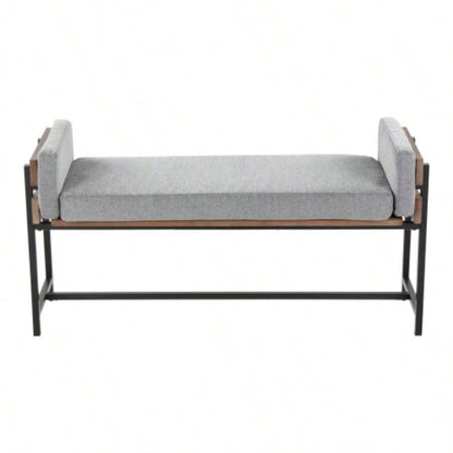 Kari 18 Farmhouse with Black Metal, Brown Wood and Light Fabric by LumiSource