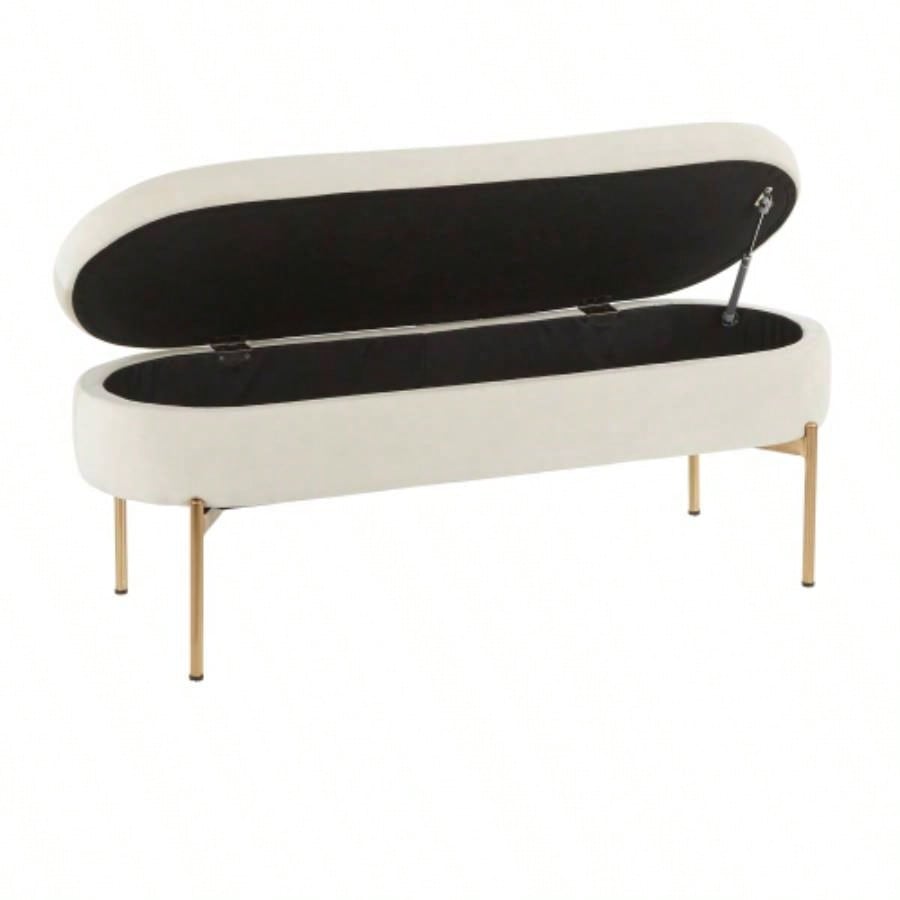 Contemporary/Glam Storage in Gold Metal and Velvet by LumiSource