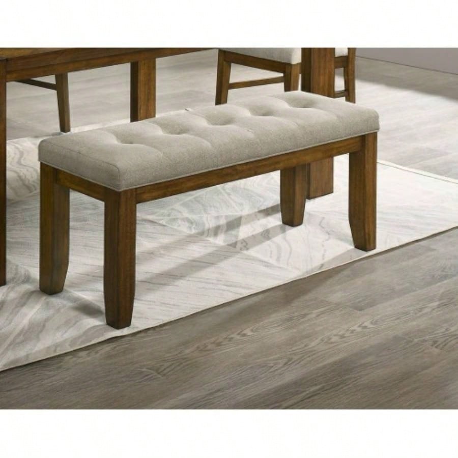 1pc Tailored Tufted Upholstered Soft Neutral Fabric Luxurious Comfort Modern Wooden Dining Room Furniture