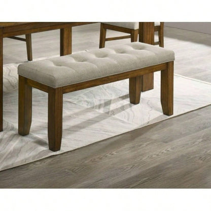 1pc Tailored Tufted Upholstered Soft Neutral Fabric Luxurious Comfort Modern Wooden Dining Room Furniture